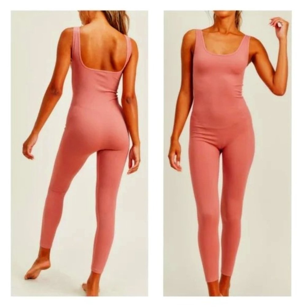 Ribbed Jumpsuits Catsuits Bodysuit ROSE - Picture 1 of 2